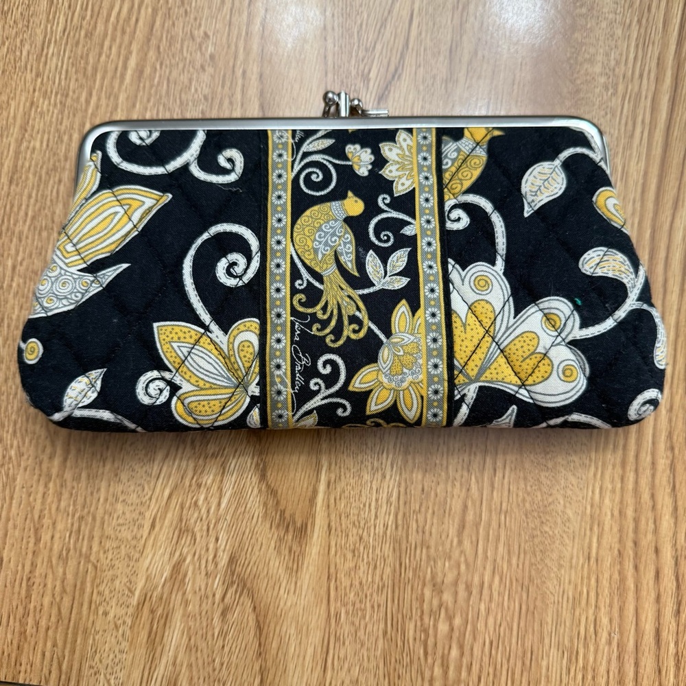 Vera Bradley Elegant Black and Gold Clutch